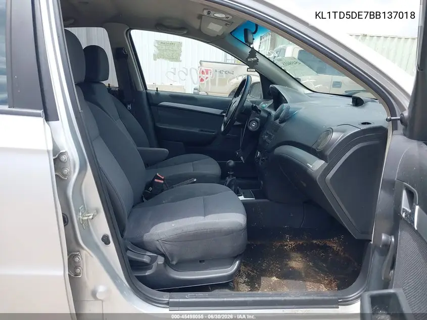 2011 Chevrolet Aveo Ls VIN: KL1TD5DE7BB137018 Lot: 45498055