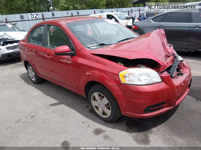 2011 Chevrolet Aveo 1Lt VIN: KL1TD5DE5BB234749 Lot: 45535984