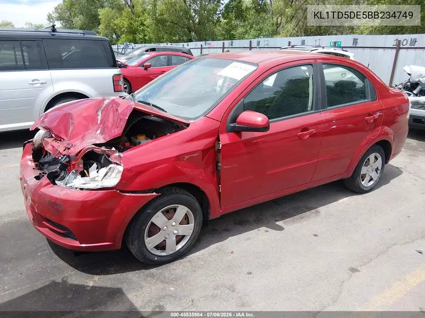 2011 Chevrolet Aveo 1Lt VIN: KL1TD5DE5BB234749 Lot: 45535984