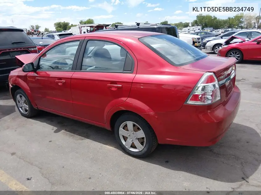 2011 Chevrolet Aveo 1Lt VIN: KL1TD5DE5BB234749 Lot: 45535984