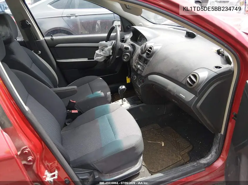 2011 Chevrolet Aveo 1Lt VIN: KL1TD5DE5BB234749 Lot: 45535984
