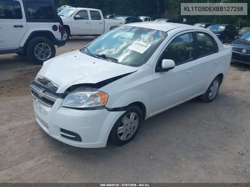 2011 Chevrolet Aveo 1Lt VIN: KL1TD5DEXBB127258 Lot: 45540130