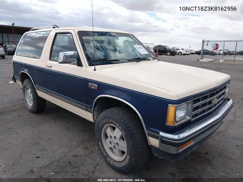 1989 Chevrolet Blazer S10 VIN: 1GNCT18Z3K8162956 Lot: 45614973