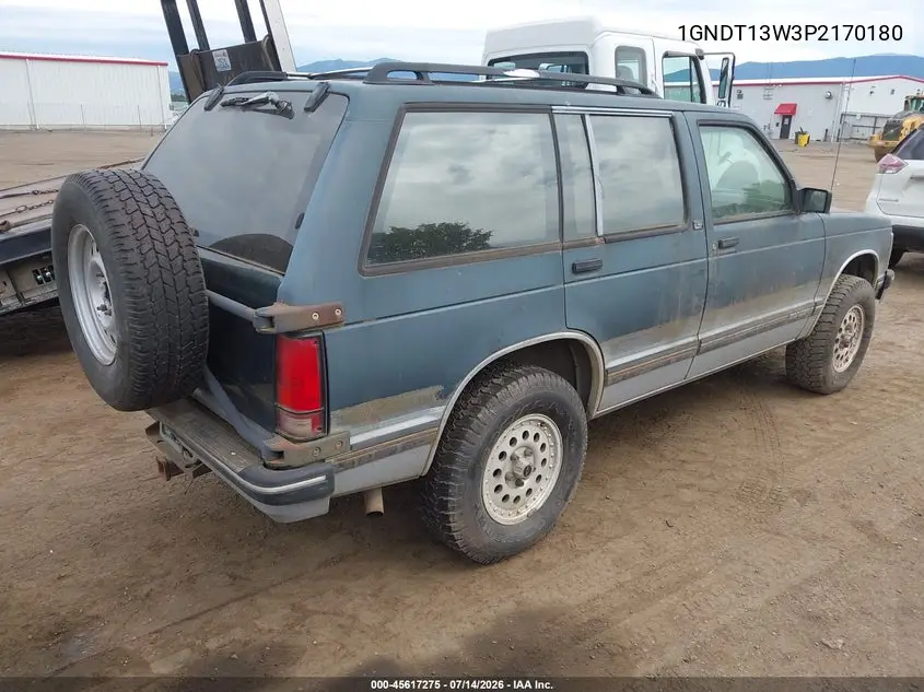 1993 Chevrolet Blazer S10 VIN: 1GNDT13W3P2170180 Lot: 45617275