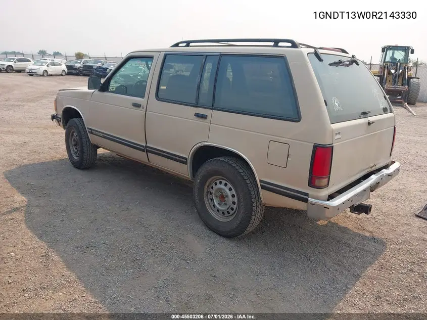 1994 Chevrolet Blazer S10 VIN: 1GNDT13W0R2143330 Lot: 45503206
