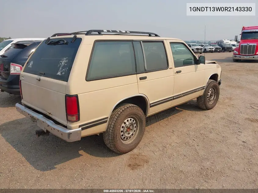 1994 Chevrolet Blazer S10 VIN: 1GNDT13W0R2143330 Lot: 45503206