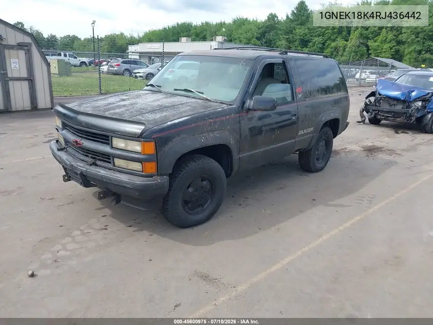 1994 Chevrolet Blazer K1500 VIN: 1GNEK18K4RJ436442 Lot: 45600975