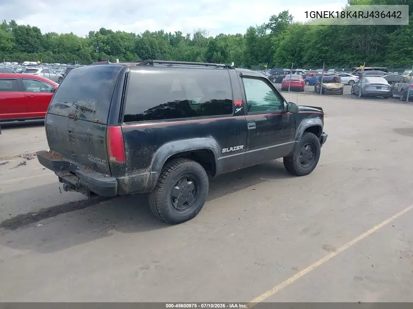 1994 Chevrolet Blazer K1500 VIN: 1GNEK18K4RJ436442 Lot: 45600975