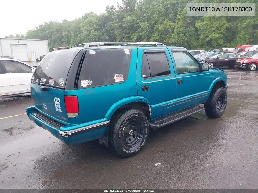 1995 Chevrolet Blazer VIN: 1GNDT13W4SK178300 Lot: 45554654