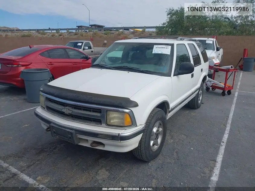 1995 Chevrolet Blazer VIN: 1GNDT13W0S2119986 Lot: 45608045