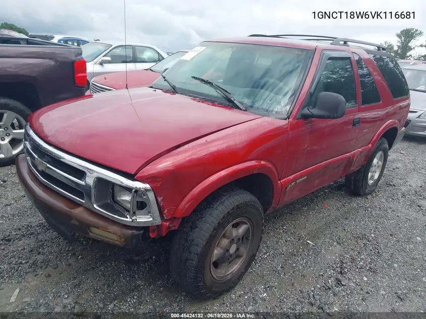 1997 Chevrolet Blazer Ls VIN: 1GNCT18W6VK116681 Lot: 45424132