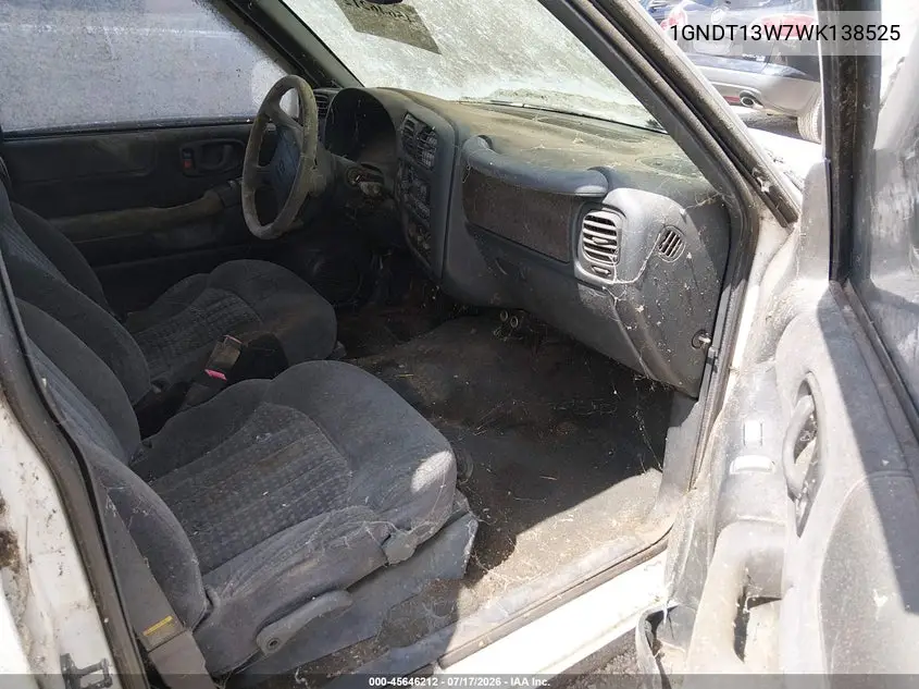 1998 Chevrolet Blazer Ls VIN: 1GNDT13W7WK138525 Lot: 45646212