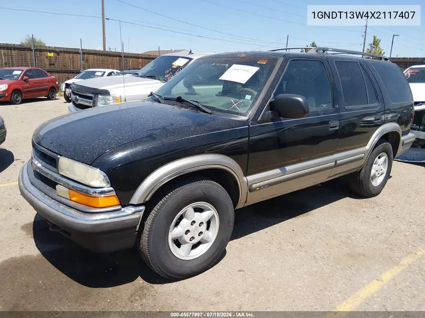 1999 Chevrolet Blazer Ls VIN: 1GNDT13W4X2117407 Lot: 45577997
