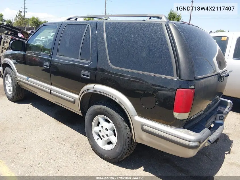 1999 Chevrolet Blazer Ls VIN: 1GNDT13W4X2117407 Lot: 45577997