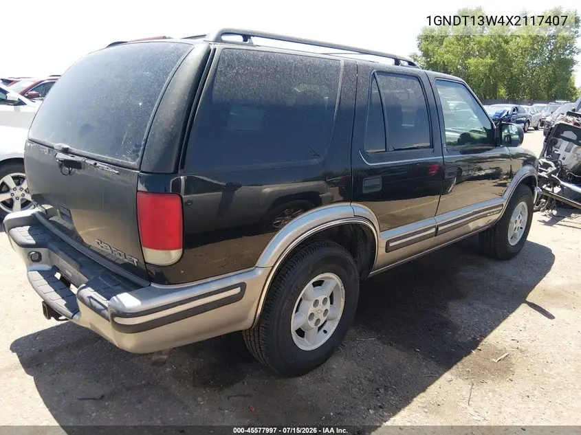 1999 Chevrolet Blazer Ls VIN: 1GNDT13W4X2117407 Lot: 45577997