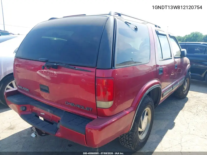 2001 Chevrolet Blazer Lt VIN: 1GNDT13W812120754 Lot: 45568565