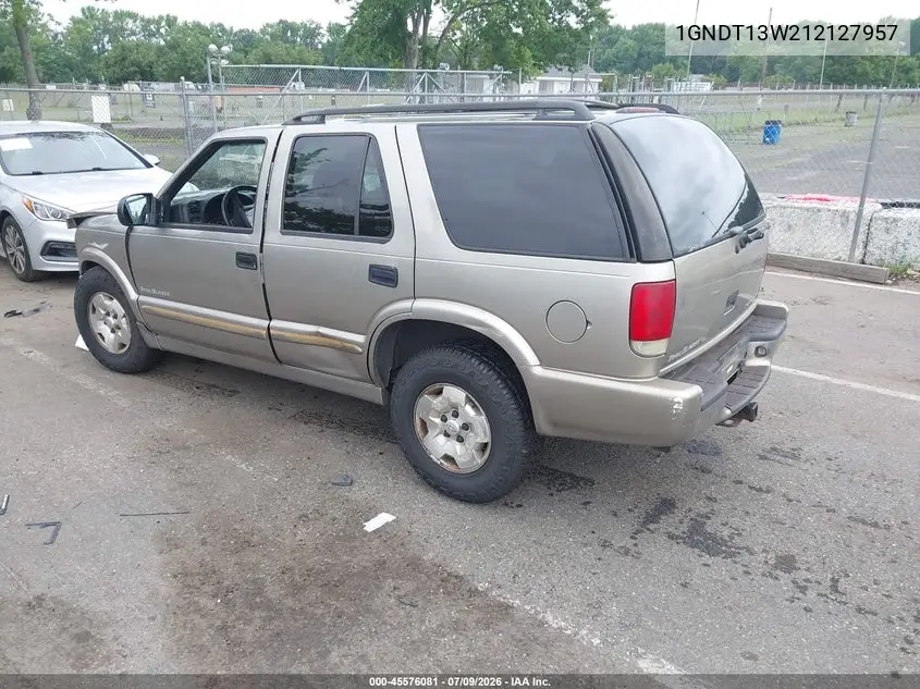 2001 Chevrolet Blazer Trailblazer VIN: 1GNDT13W212127957 Lot: 45576081