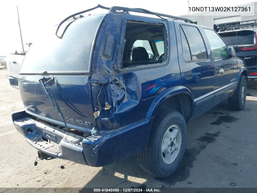 2002 Chevrolet Blazer Ls VIN: 1GNDT13W02K127361 Lot: 41045080