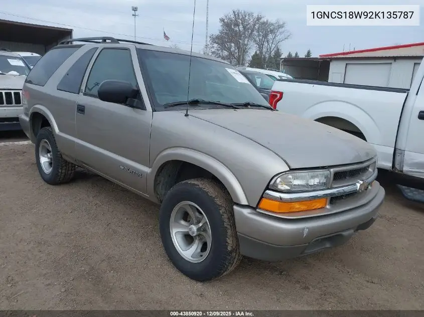 1GNCS18W92K135787 2002 Chevrolet Blazer Ls