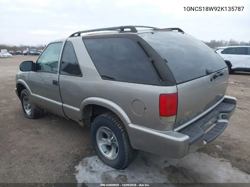 1GNCS18W92K135787 2002 Chevrolet Blazer Ls
