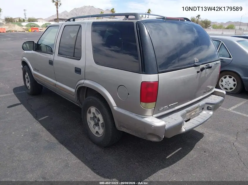 2002 Chevrolet Blazer Ls VIN: 1GNDT13W42K179589 Lot: 45313322