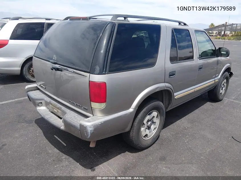 2002 Chevrolet Blazer Ls VIN: 1GNDT13W42K179589 Lot: 45313322
