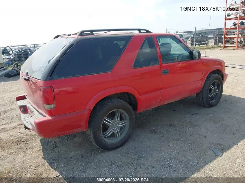 2005 Chevrolet Blazer VIN: 1GNCT18X75K107562 Lot: 30094003