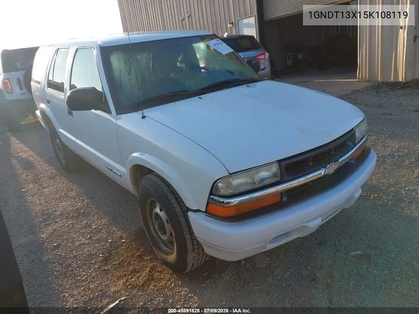 2005 Chevrolet Blazer Ls VIN: 1GNDT13X15K108119 Lot: 45591826