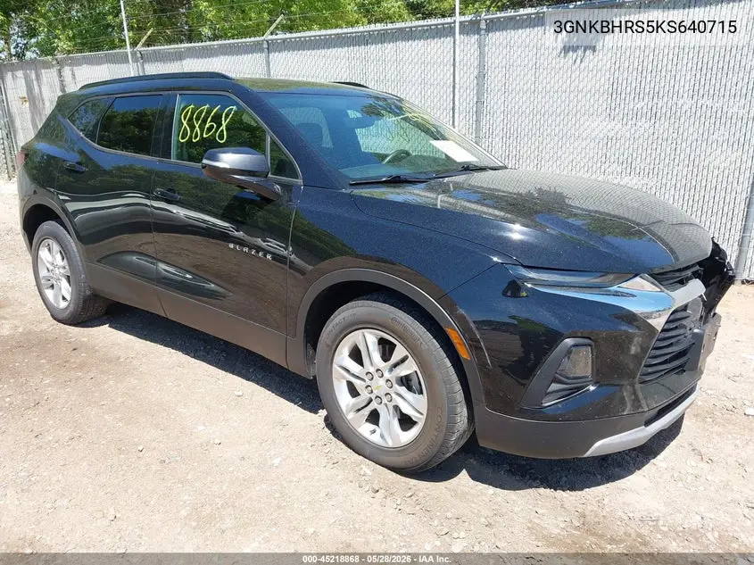 2019 Chevrolet Blazer VIN: 3GNKBHRS5KS640715 Lot: 45218868