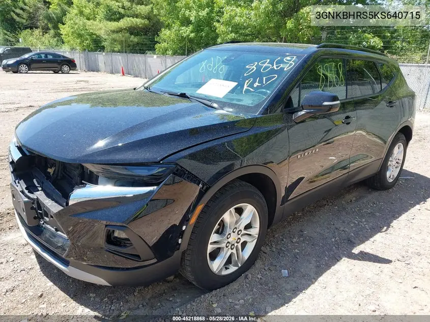 2019 Chevrolet Blazer VIN: 3GNKBHRS5KS640715 Lot: 45218868