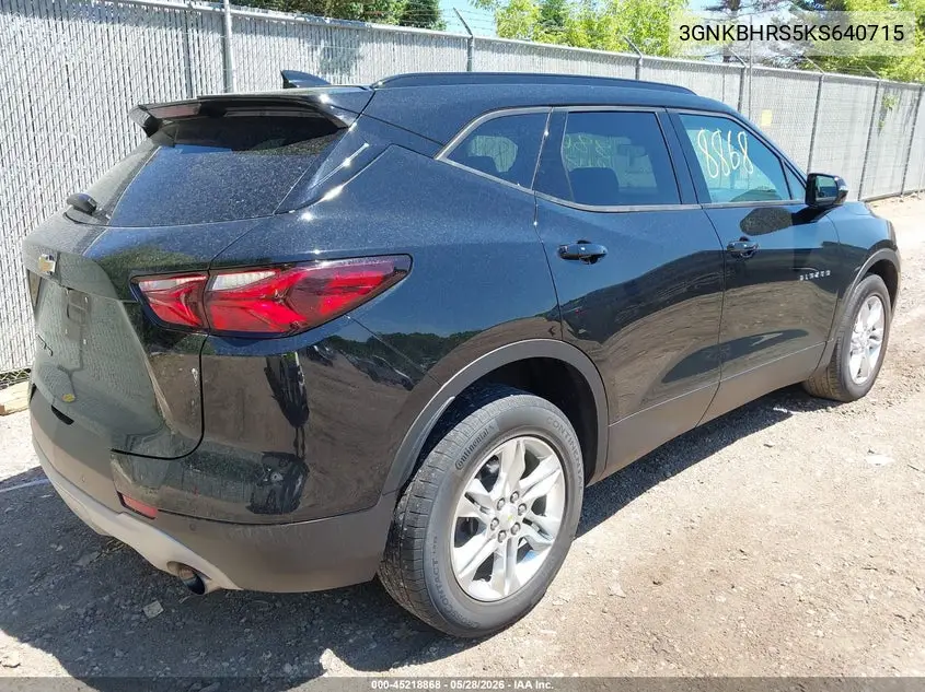 2019 Chevrolet Blazer VIN: 3GNKBHRS5KS640715 Lot: 45218868
