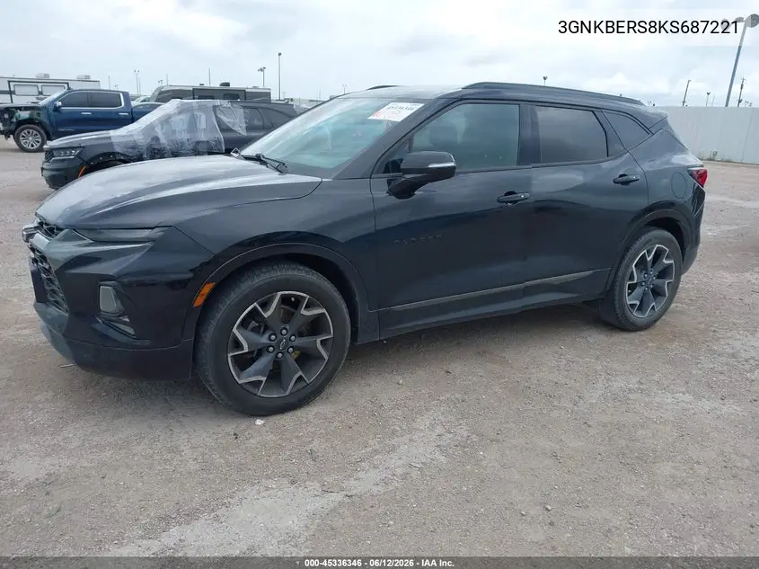 2019 Chevrolet Blazer Rs VIN: 3GNKBERS8KS687221 Lot: 45336346
