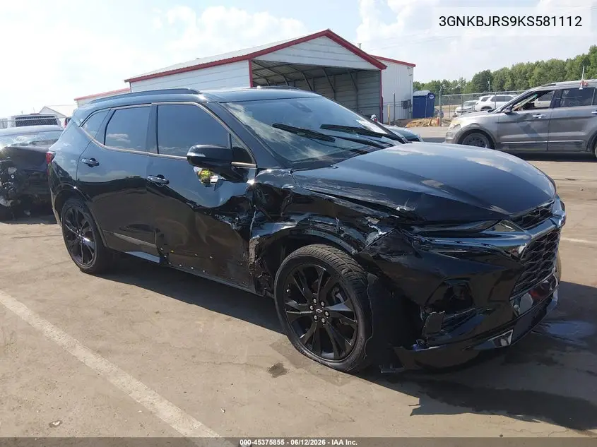 2019 Chevrolet Blazer Rs VIN: 3GNKBJRS9KS581112 Lot: 45375855