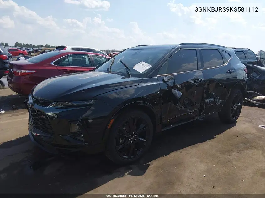 2019 Chevrolet Blazer Rs VIN: 3GNKBJRS9KS581112 Lot: 45375855
