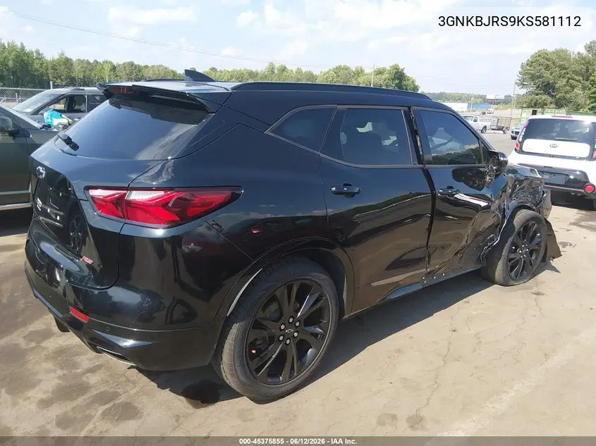 2019 Chevrolet Blazer Rs VIN: 3GNKBJRS9KS581112 Lot: 45375855
