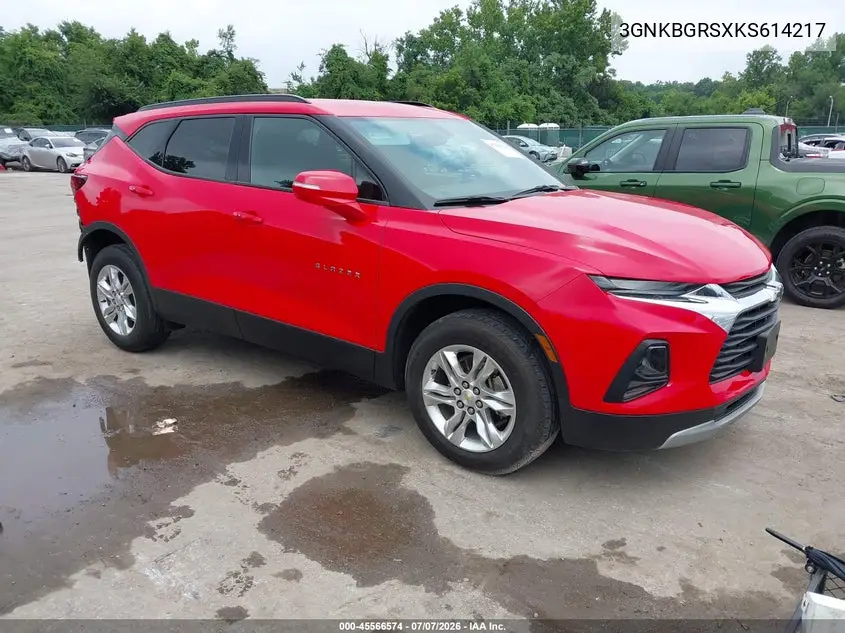 2019 Chevrolet Blazer VIN: 3GNKBGRSXKS614217 Lot: 45566574
