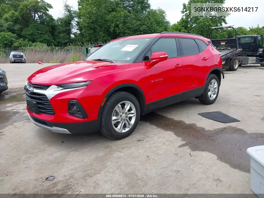 2019 Chevrolet Blazer VIN: 3GNKBGRSXKS614217 Lot: 45566574