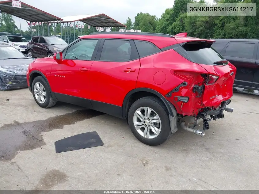 2019 Chevrolet Blazer VIN: 3GNKBGRSXKS614217 Lot: 45566574