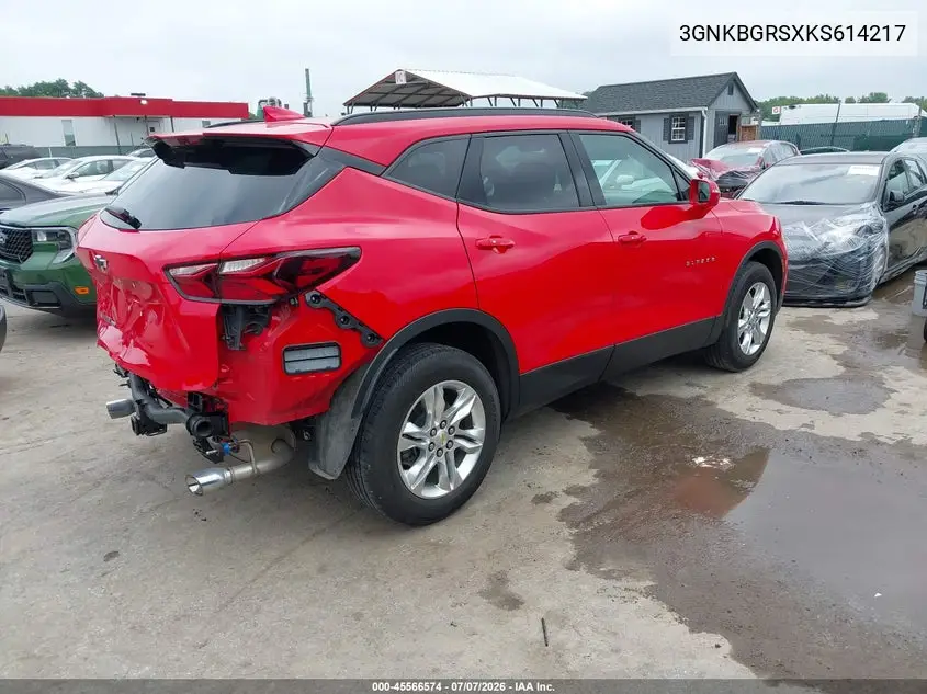 2019 Chevrolet Blazer VIN: 3GNKBGRSXKS614217 Lot: 45566574