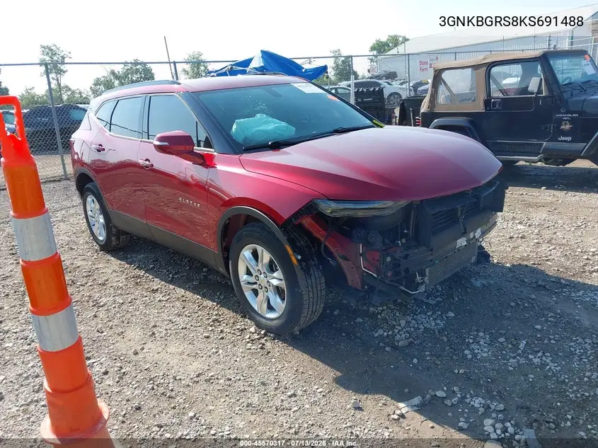 2019 Chevrolet Blazer VIN: 3GNKBGRS8KS691488 Lot: 45570317