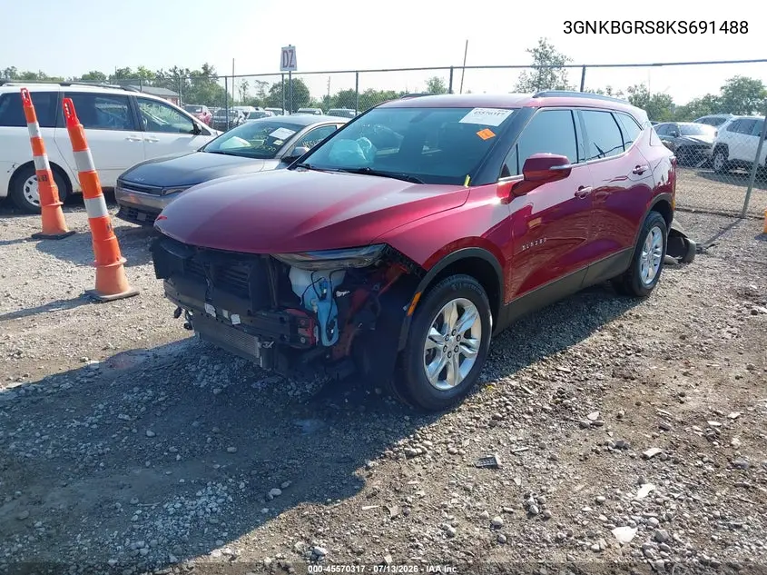 2019 Chevrolet Blazer VIN: 3GNKBGRS8KS691488 Lot: 45570317