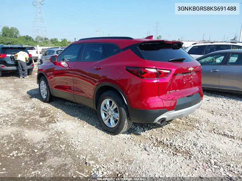 2019 Chevrolet Blazer VIN: 3GNKBGRS8KS691488 Lot: 45570317