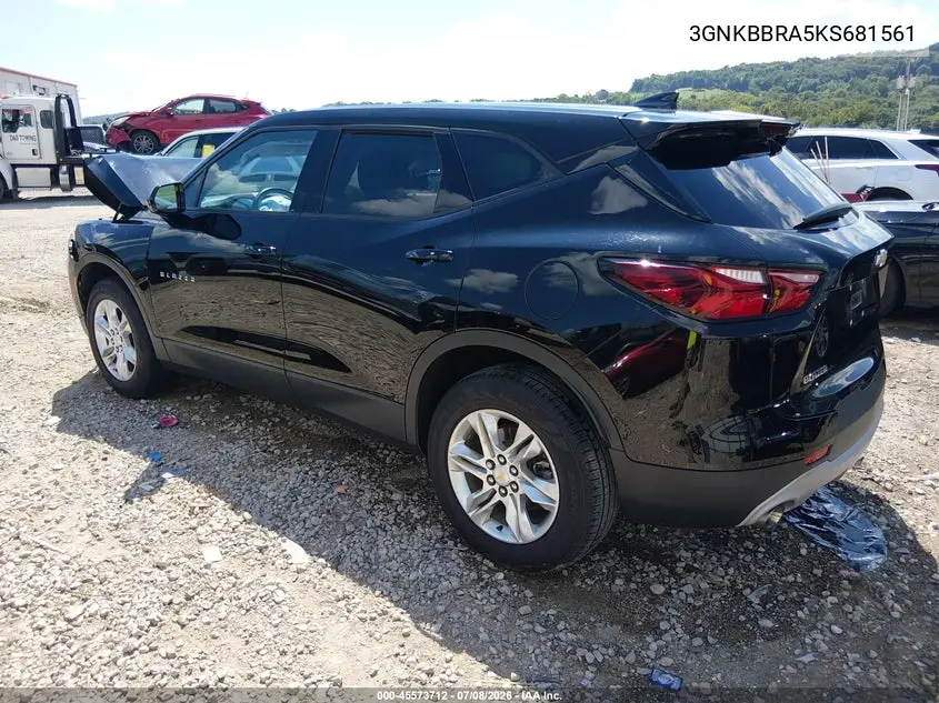 2019 Chevrolet Blazer VIN: 3GNKBBRA5KS681561 Lot: 45573712
