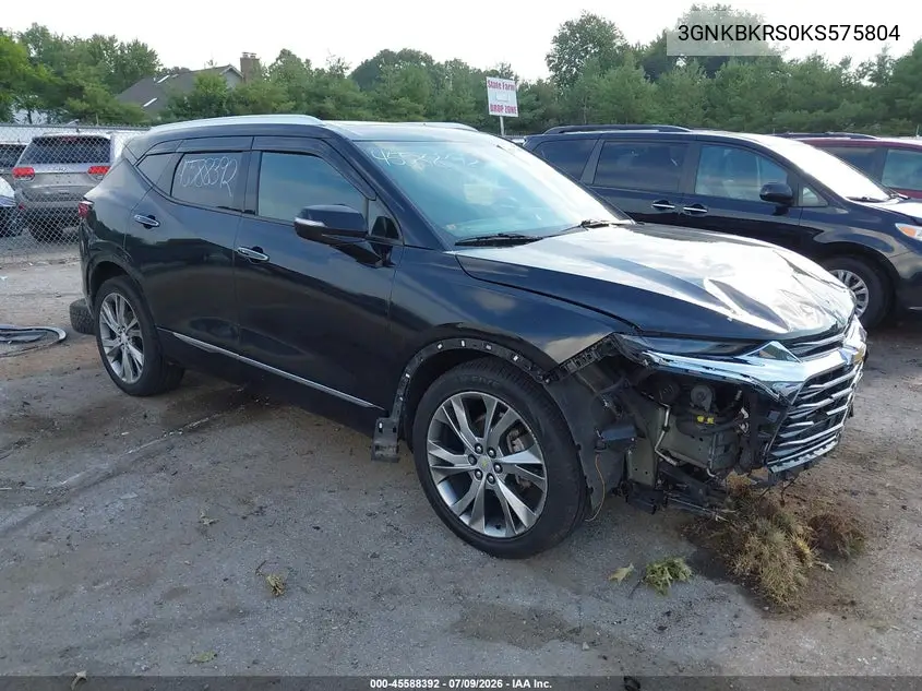 2019 Chevrolet Blazer Premier VIN: 3GNKBKRS0KS575804 Lot: 45588392