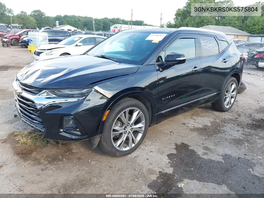 2019 Chevrolet Blazer Premier VIN: 3GNKBKRS0KS575804 Lot: 45588392