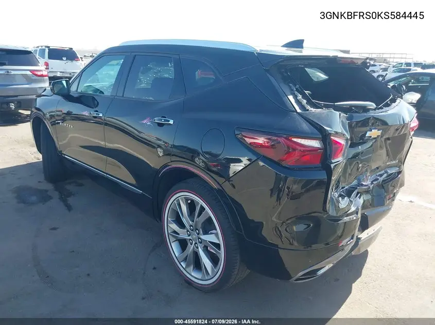 2019 Chevrolet Blazer Premier VIN: 3GNKBFRS0KS584445 Lot: 45591824