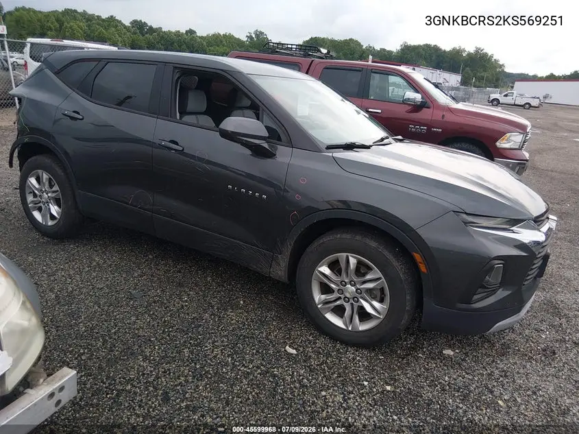 2019 Chevrolet Blazer VIN: 3GNKBCRS2KS569251 Lot: 45599968