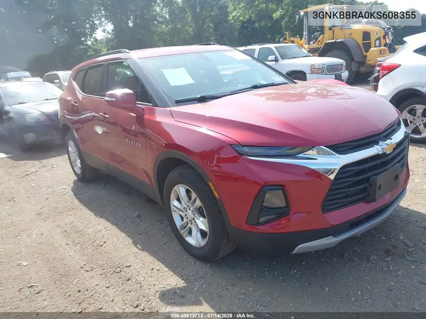 2019 Chevrolet Blazer VIN: 3GNKBBRA0KS608355 Lot: 45613713