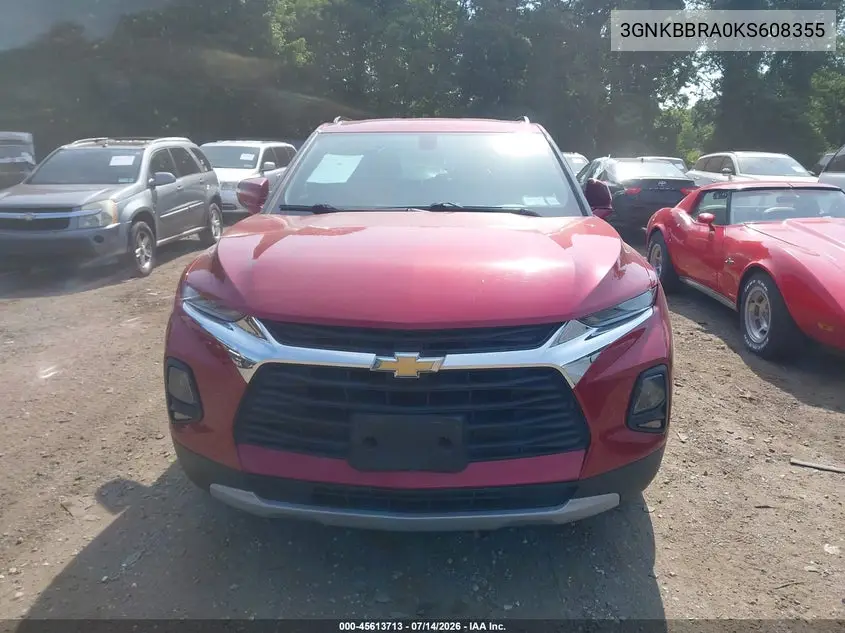 2019 Chevrolet Blazer VIN: 3GNKBBRA0KS608355 Lot: 45613713