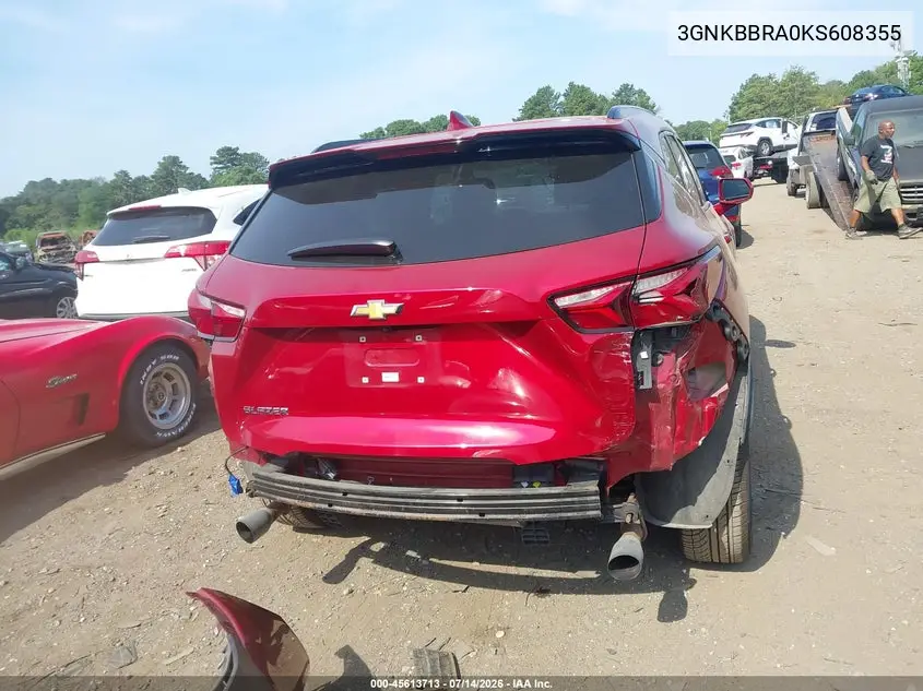 2019 Chevrolet Blazer VIN: 3GNKBBRA0KS608355 Lot: 45613713